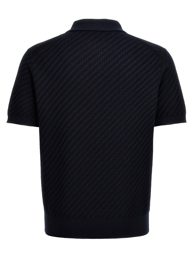Brioni Woven Knit Polo Shirt