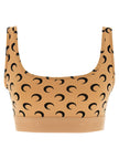 Marine Serre Moon Printed Jersey Cropped Top